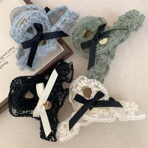 เครื่องประดับผมผู้หญิง Adforn Sweet Heart Lace Butterfly Knot Large Size Hair Clip สไตล์เกาหลี แฟชั่น ฤดูร้อน 2024