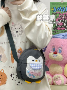 Cute Penguin Cartoon Crossbody Bag for Women Soft Shoulder Bag Summer New Style Japanese INS Small Bag Casual Nylon Fabric