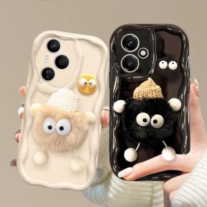 Casing Honor400 Honor 400 Pro Honor400Pro 5G Phone Case New Design Cute Cartoon 3D Plush Coal Ball Glossy Cream Lens Protection Soft Cover 2025