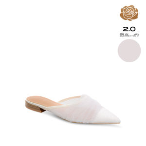 French Style Pointed Toe Sandals Womens Slip-On Slippers WILLWISHES Design Summer 2025 Glitter Upgraded Version Leather Interior