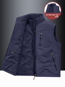 CHAFEI | Double-Sided Warm Fleece Vest with Multiple Pockets