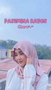 Hanania Hijab Clara Pashmina Kaos Oval Rayon Premium Pashmina Oval Meleyot Bahan Cotton Rayon