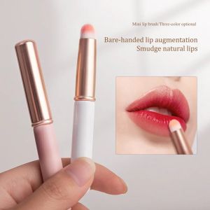 🔥Wishcat Round Head Lip Brush With Cover Lip Smudge Brush Mini Portable Lipstick Brush Professional Concealer Brush Multi-Function Makeup Brush