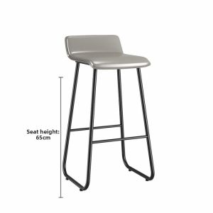 Modern Iron & Leather High Bar Chair