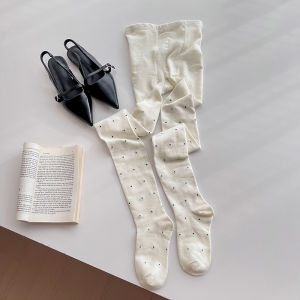 กางเกงขายาวทรงเข้ารูปคอตตอนลายจุด กางเกงชั้นในแบบลำลองสำหรับผู้หญิง ไม่หลวม ทรงเข้ารูป ทรงเข้ารูป กางเกงขายาวแบบสวมหัว