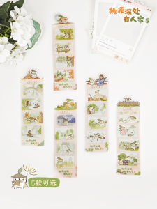 Travel Themed High Aesthetic Value Peach Blossom Source Deep in the Wild Bookmarks Photo Props Official Authentic PET Material