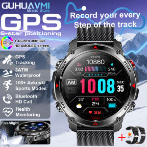 T-REX3 Outdoor Sports SmartWatch Man Military Quality 1.46inch AMOLED HD Display Heart Rate BT Call 3ATM Waterproof Bracelet Men