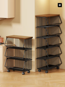 Home Use Multi-layer Movable High Capacity Kitchen Storage Rack
