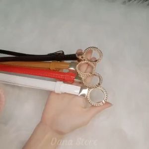 Thắt lưng da khóa tròn hợp kim