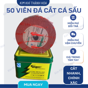 50 viên Đá Cắt Sắt Cá Sấu 107x1.2x16mm | Hộp Sắt | Cắt Thép Không Gỉ Sắc Bén | Lida Crocodile