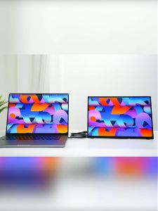 จอพิเศษแบบพกพา 14 นิ้ว 15.6 นิ้ว รูปร่าง 1080P IPS คู่ในตัวแล็บรับการใช้งาน กับ คอมพิวเตอร์แล็ปท็ เชื่อมต่อกับ คอน