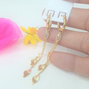 Bông Tai Kiểu Ngọc Dáng Thả Dài Cao Cấp-Dùng lâu dài tắm rửa thoải mái không phai không kiêng mồ hôicó pha vàng bên trong (Có Ký Hiệu-Dùng Như Vàng)