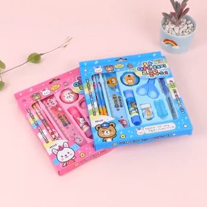 Bộ đồ dùng học tập 9 món kèm hộp quà lung linh chủ đề hoạt hình cho bé yêu - Bộ dụng cụ học tập 9 món gồm bút chì + tẩy + thước + đồ chuốt Cho Bé Lớp 1 - Lớp 2 Siêu Tiện lợi