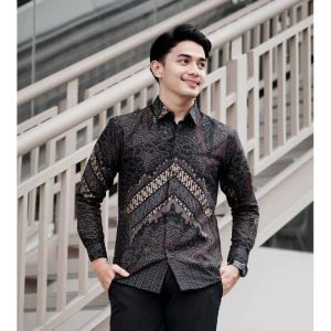 Kemeja batik pria dewasa lengan panjang bahan premium motif terbaru