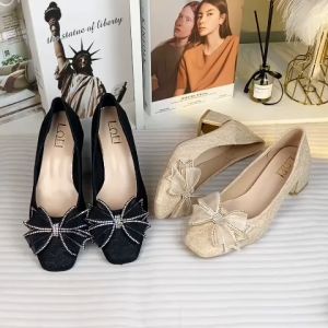 ZR237 Heels Wanita Hak Tahu Fashion Import Sepatu Kerja Sepatu Pesta Kekinian Bisa COD (With Box)