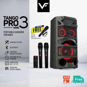 Vinnfier VF Tango Pro 3 WMB with 2 Wireless Mic Portable Karaoke Bluetooth Speaker KTV Speake audio