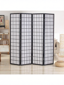 YYBAIO | Japanese Solid Wood Grid Folding Room Divider