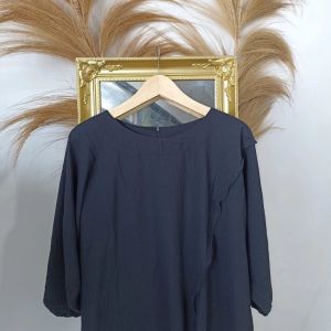 Mecca Long Tunik Basic Semi Kaftan Premium Crinkle Airflow