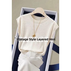 V.C.I | Elegant Off-White Knitted Sleeveless Vest innerwear