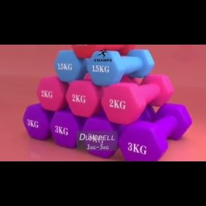 CHAMPS Mini Dumbell Barbel 1pcs 1/2/3 Kg - Alat Gym Rumahan Cewek Alat Olahraga Di Rumah Vinyl Cewek Barbel 1 Pcs