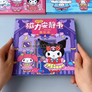 TAIYO DIY Magnetic Quiet Book Besar Sanrio Karakter Sticker Magnet Paper Doll Buku Edukasi Kerajinan
