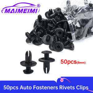 50pcs 8mm Plastic Rivets Fasteners Screw Car Bumper Fender Black Rivet Car Fastener Clips uto Fasteners Rivets Screw