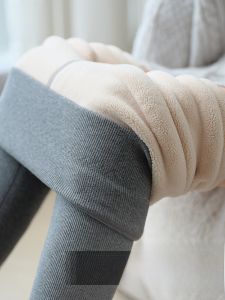 MiiOW | Quần legging lót lông cừu dày cho nữ mùa thu đông quần dài cotton ấm cỡ lớn cạp cao ôm sát cơ thể