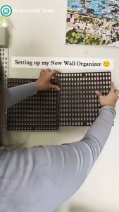 SYNBOARD Pegboard NOIR Set - Black on Black / Mix & Match - No Drilling Install Wall Storage Display Shelf Desk Organizer Home Decor Hanging Rack | Must Have Space Saver | Complete Set Includes 9 Complementary Accessories for the Set You Get