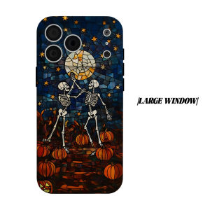 Stained Glass Skeleton Phone Case for iPhone 18 17 16 15 14 13 12 11 Air Pro Max Plus Double-layer Cover