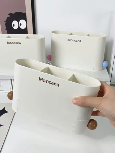 White pen holder office desktop storage box makeup tool storage box stationery organizing box