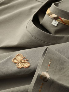 Elegant Short Sleeve round Neck T-Shirt for Men in Lustrous Cotton Casual Versatile Slim Fit Business Half Sleeve Summer Tee