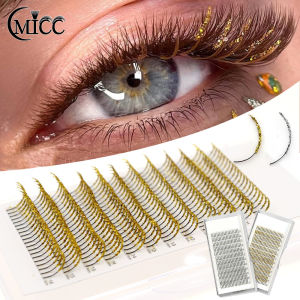CMICC Wispy Glitter Lashes Extensions Handmade Super Shiny Silver Golden Colored Cosplay Spikes Fairy False Lashes Wholesale