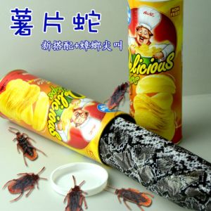 Weird Funny Whole Toy Potato Chips Snake Artificial Xiaoqiang Scared Birthday Creative Gift Bouncing Bucket Snake Artificial