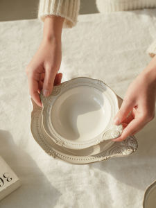 ชามทานเช้าแบบญี่ปุ่นขนาดใหญ่พร้อมก้นจับ ชามทานข้าวโอ๊ต ชามดินเผา ชามดินเผาแบบทรงกลม สไตล์เหนือยุโรป ชามทานอาหาร