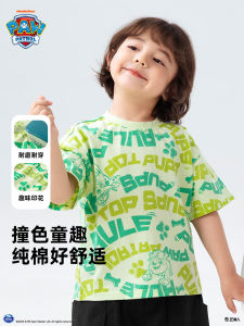 Summer Short Sleeve T-Shirt for Boys Pure Cotton Kids Clothing Baby Boy Half Sleeve Cartoon Print Loose Fit round Neck Top