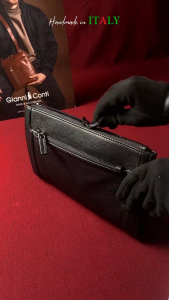 Clutch Nam Bằng Da Thật Màu Đen - Gianni Conti - Sản Xuất Thủ Công Tại Italy_1812207