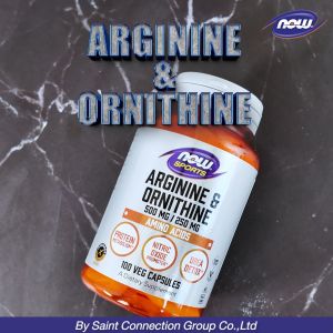 NOW Sports Arginine & Ornithine 500 mg / 250 mg นาวสปอร์ต อาร์จินีน ออร์นิทีน 100 แคปซูล