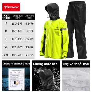 MOTOWOLF | Bộ Áo Khoác và Quần Chống Nước Cho Xe Máy và Xe Điện