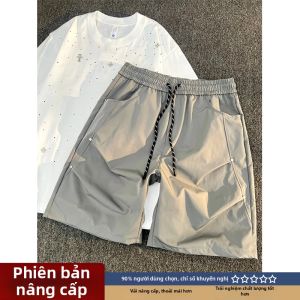 LIUBU | Quần Short Ngắn Phong Cách Đồ Bộ Màu Xám Khô Nhanh