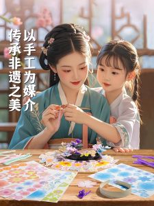 ชุดทำเครื่องประดับผม DIY สำหรับเด็ก วัสดุสำหรับทำดอกไม้ หมวกทรงกลม งานฝีมือ เครื่องประดับผมแบบสวมสำหรับเด็ก