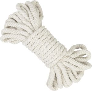 8mm/10mm Macrame Cord Thick Macrame Rope Soft Cotton Rope Natural Cotton Twine String for Macrame Plant Hanger Wall Hanging Knitting DIY Crafts Gardening Decoration 5Meters