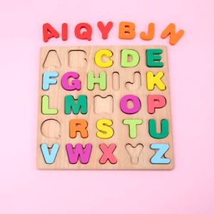 Puzzle Kayu 3D Huruf Angka ABC dan bangun datar Jigsaw Wooden Mainan belajar edukasi anak