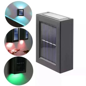 1~8PCS Solar LED Light Outdoor Waterproof Up and Down Luminous Lighting Wall Spot Lamp Stairs Fence Sunlight Garden Decoration
