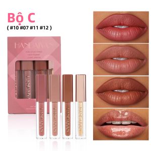 Bộ 4 Son Bóng Bộ Son Môi Dạng Lỏng Lâu Trôi Chống Thấm Nước Không Chuyển Màu Dễ Dàng Thoa Trang Điểm Hàng Ngày