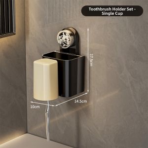 Kaman | High-end Suction Cup Toothbrush Hanger Wall-mounted Bathroom Organizer