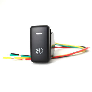 1PC Car Green LED Light Power On Off Spotlight Fog Light  Horn Switch Button For Toyota Fortuner FJ Cruiser Hilux 2007 -2011