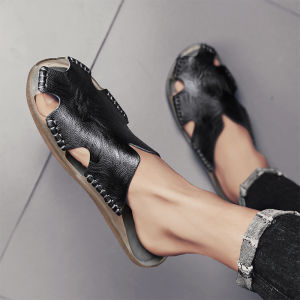 NUDANLAI | Mens Summer New Soft-soled Slip-on Sandals Genuine Leather