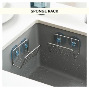 Drainer Stainless Steel Suction Sponge Rack Rak Lekat Dinding Serbaguna Tahan Karat Dapur Organizer Holder Sinki 吸盘海绵支架