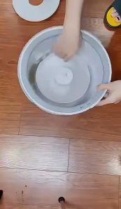 ถังถูพื้นแบบกลม ชุดถังปั่นสแตนเลส360องศา พร้อมผ้า2ผืน ถังถูพื้นแบบถังเดี่ยว ปั่นได้2ระบบ ไม้ถูพื้น รุ่น ไม้ถูพ