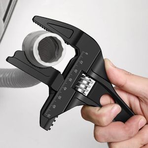 deli | Multifunction Bathroom Wrench For Tight Spaces Adjustable Spanner For Plumbing Task Pipe Tube Nut Toilet Sink Pool Tools